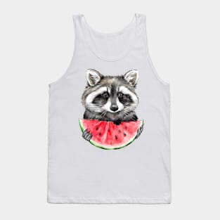 raccoon and watermelon Tank Top